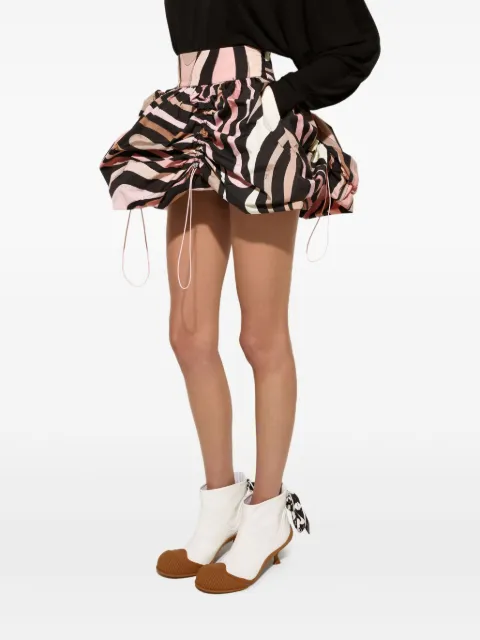 PUCCI marble-print drawstring skirt