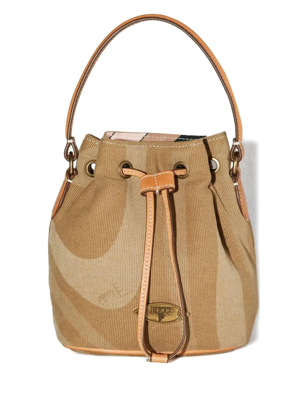 Pucci Yummy Drawstring Bucket Bag In Brown
