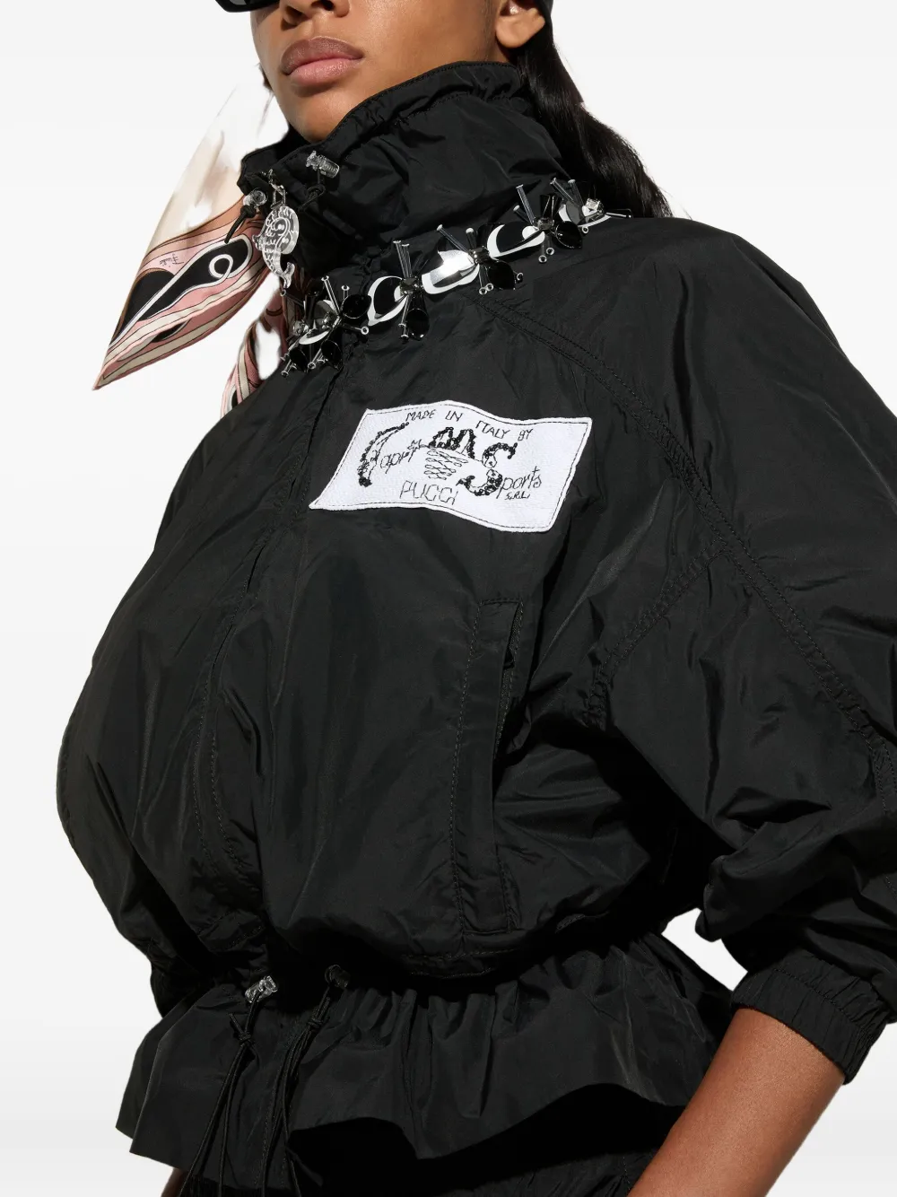 Pucci Label-embellished Drawstring Jacket In Black