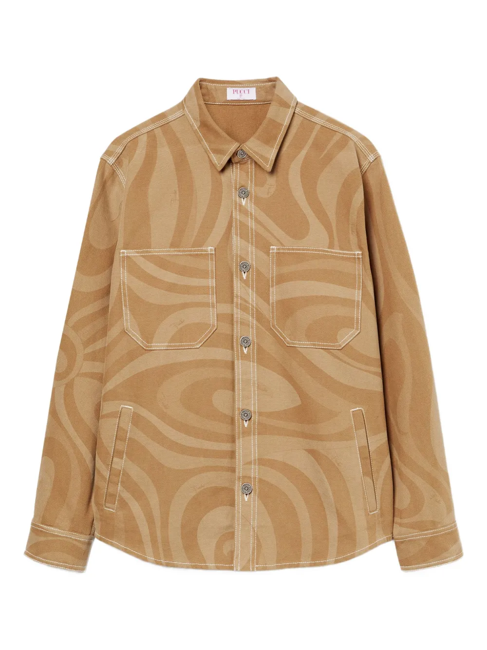 PUCCI Katoenen shirtjack Bruin
