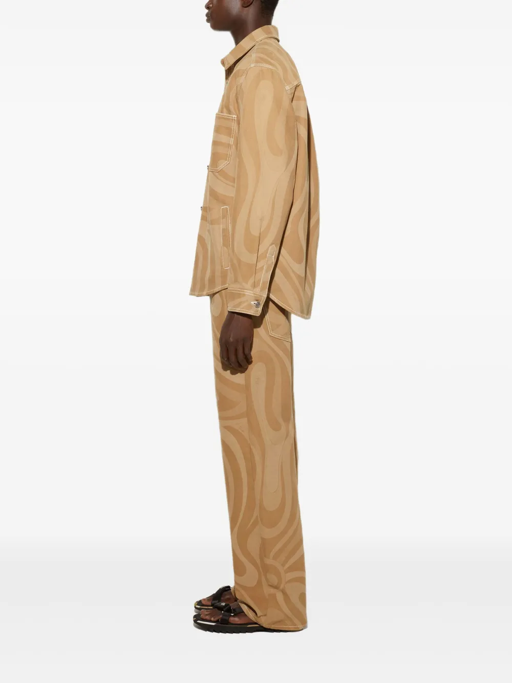 PUCCI Katoenen shirtjack Bruin
