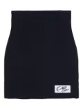 PUCCI label-embellished ribbed mini skirt - Black