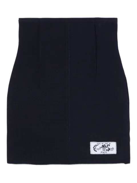 PUCCI label-embellished ribbed mini skirt