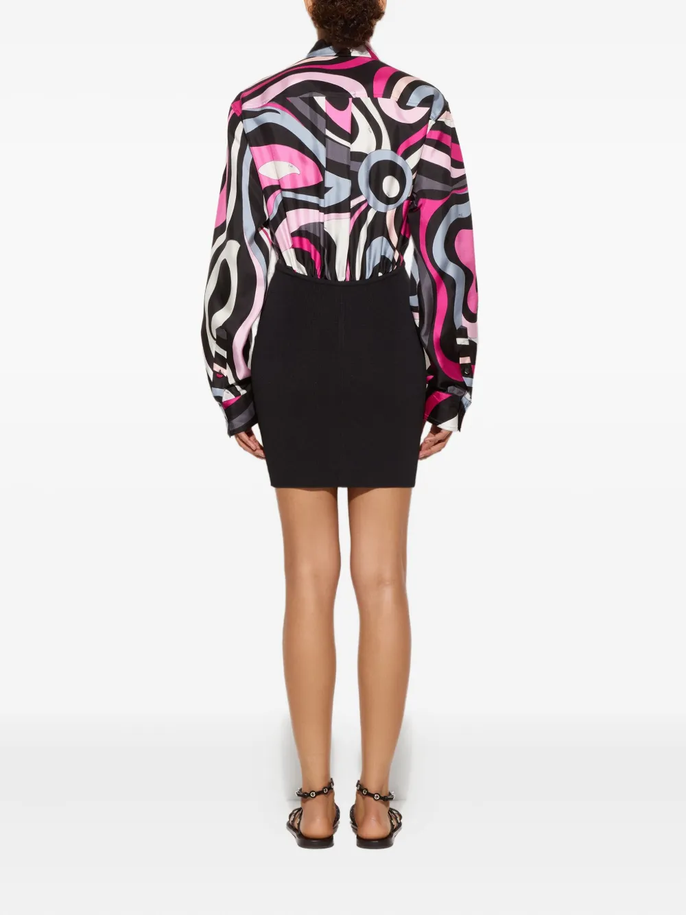 PUCCI Mini-blousejurk met Marmo-print Zwart