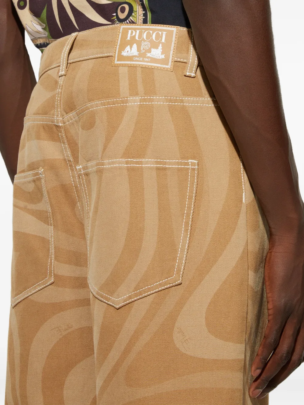 PUCCI Broek met wijde pijpen Beige