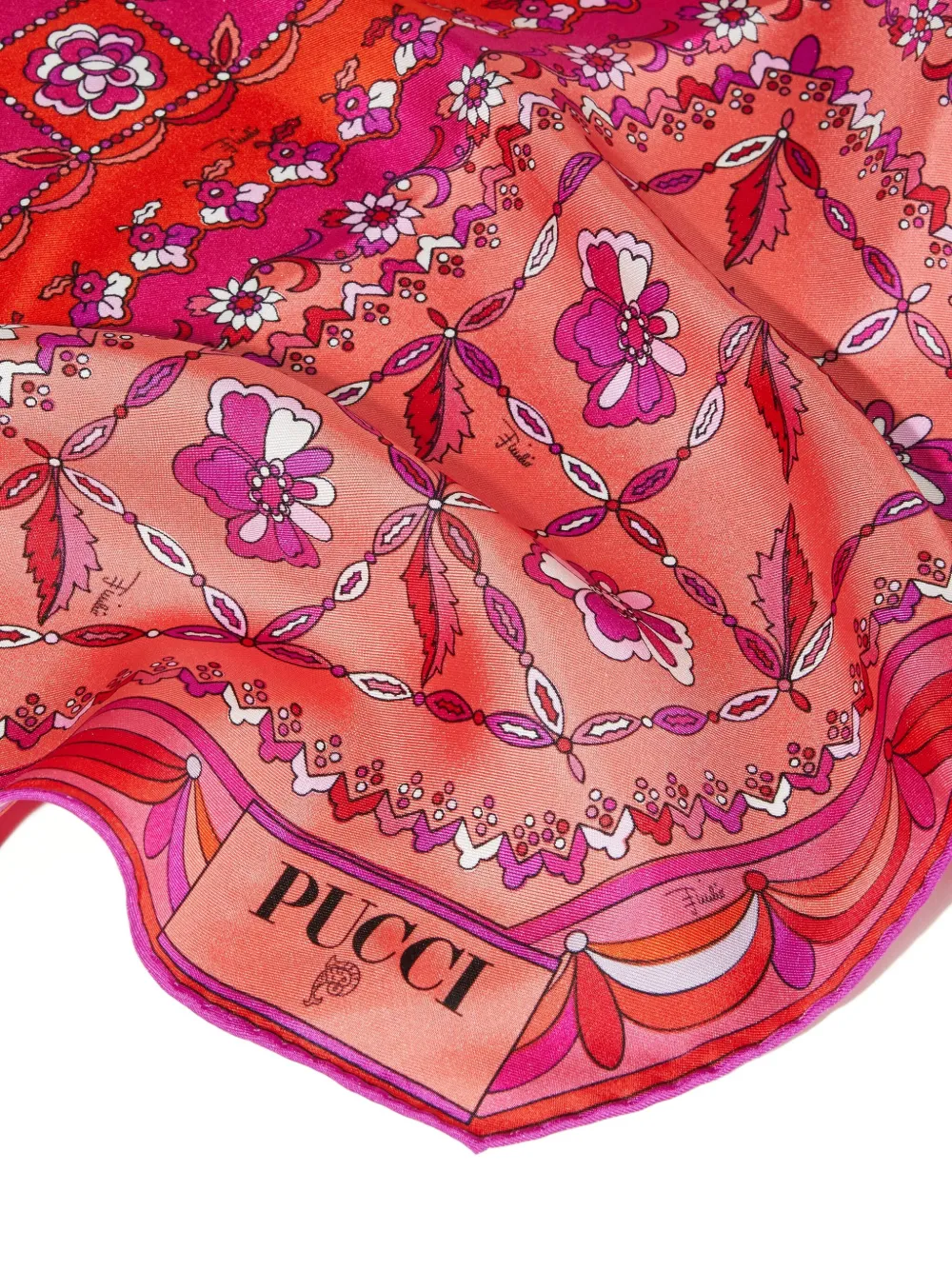 PUCCI pattern silk scarf - Roze