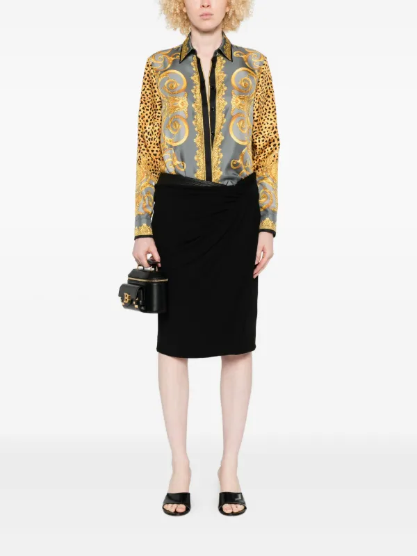Versace デコラティブ ドレープ スカート | ブラック | FARFETCH JP