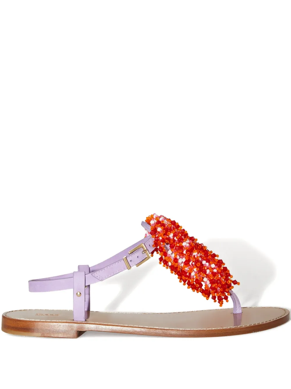 PUCCI beaded leather sandals Brown