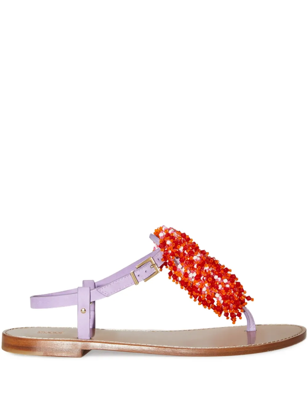 PUCCI beaded leather sandals Brown