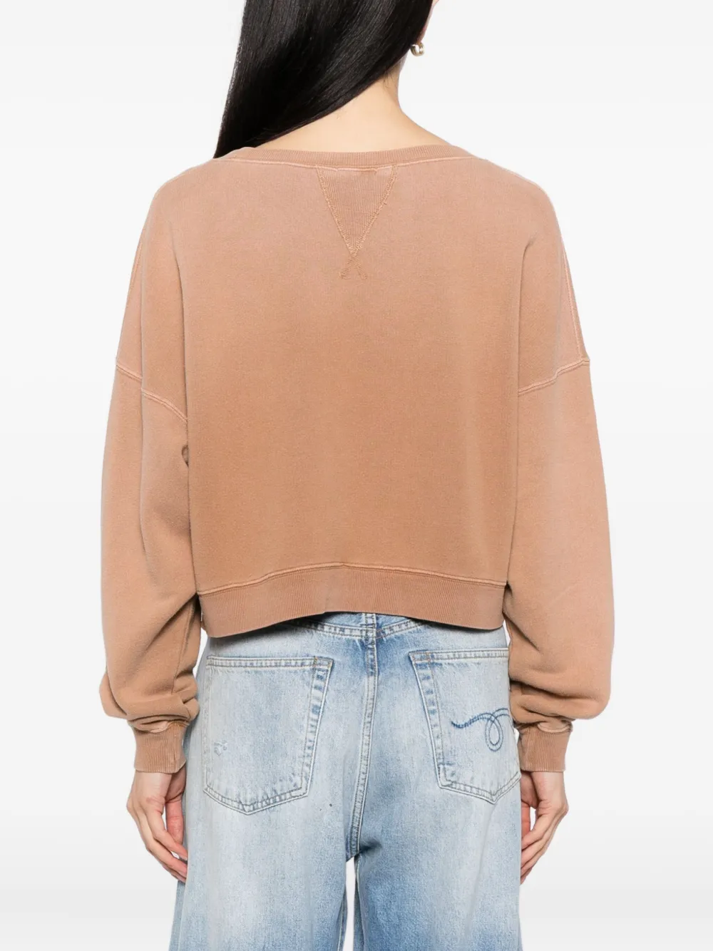 R13 Distressed Sweatshirt In Brown