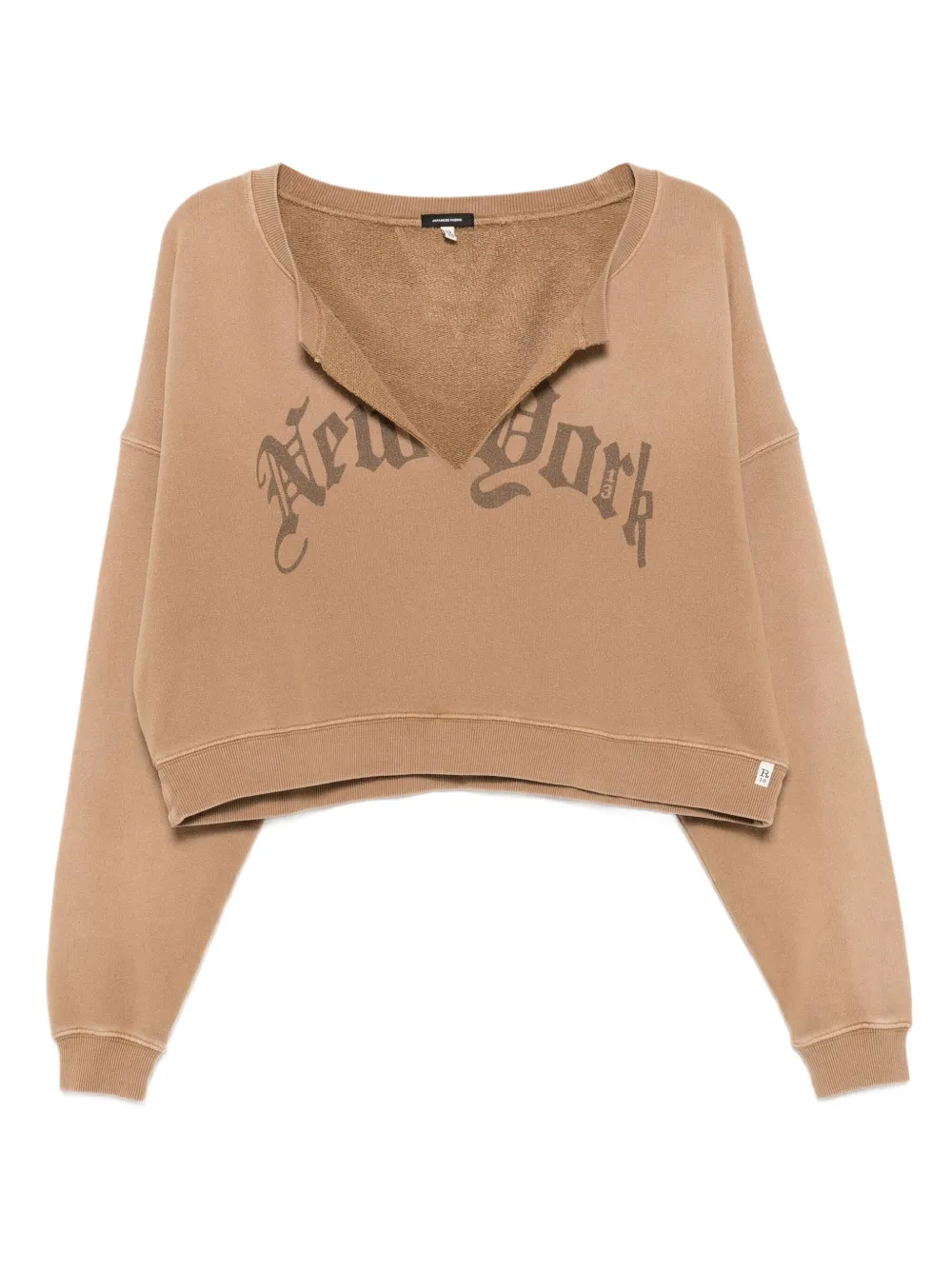 R13 Distressed Sweatshirt In Brown