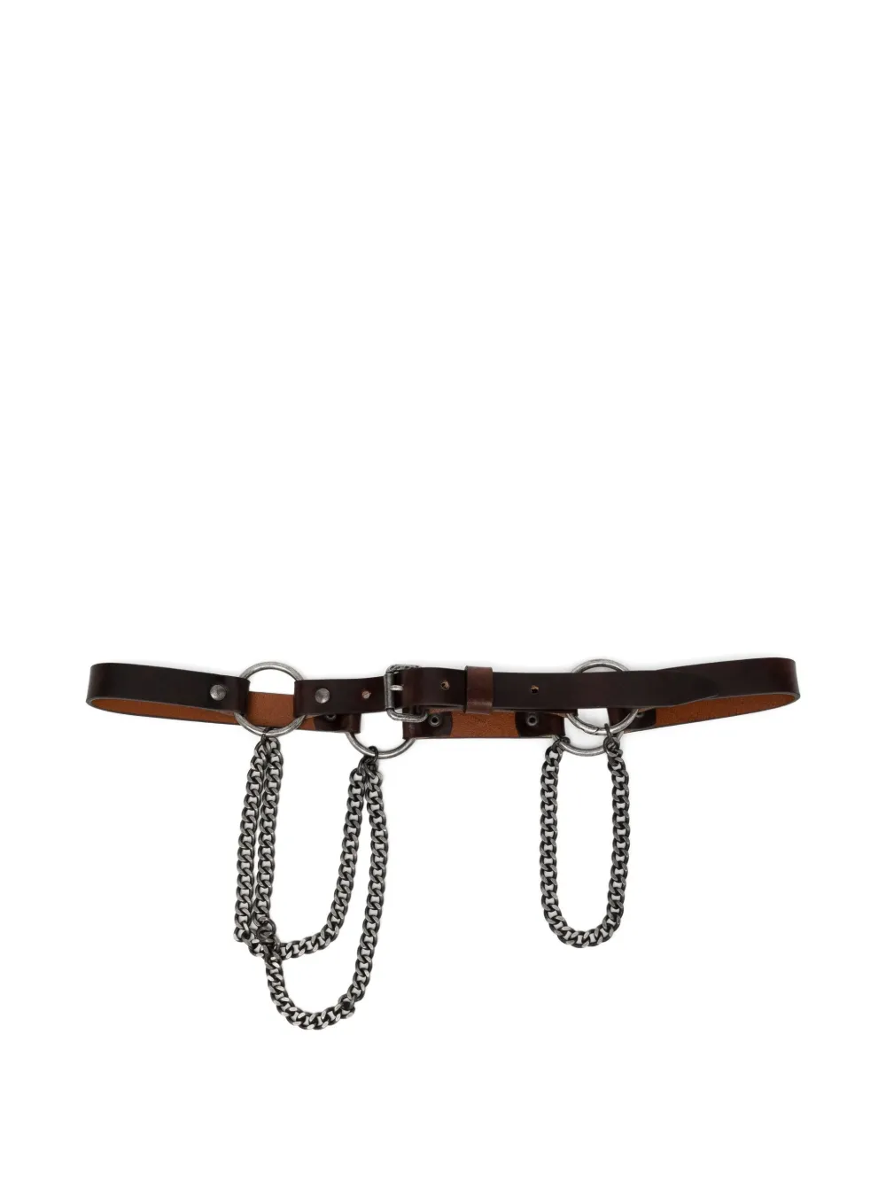 R13 Chain-embellished Leather Belt In Multi