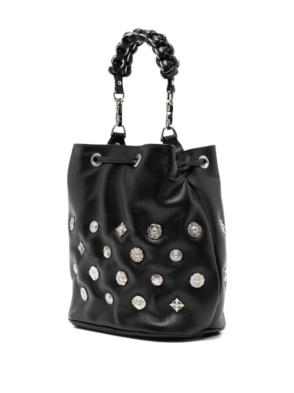 Toga Black Concho Drawstring Bag In Black