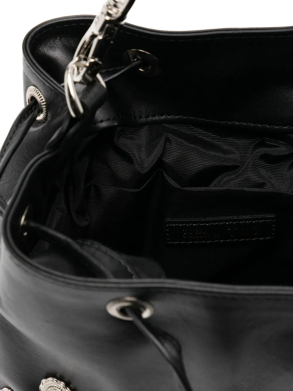 Toga Black Concho Drawstring Bag In Black