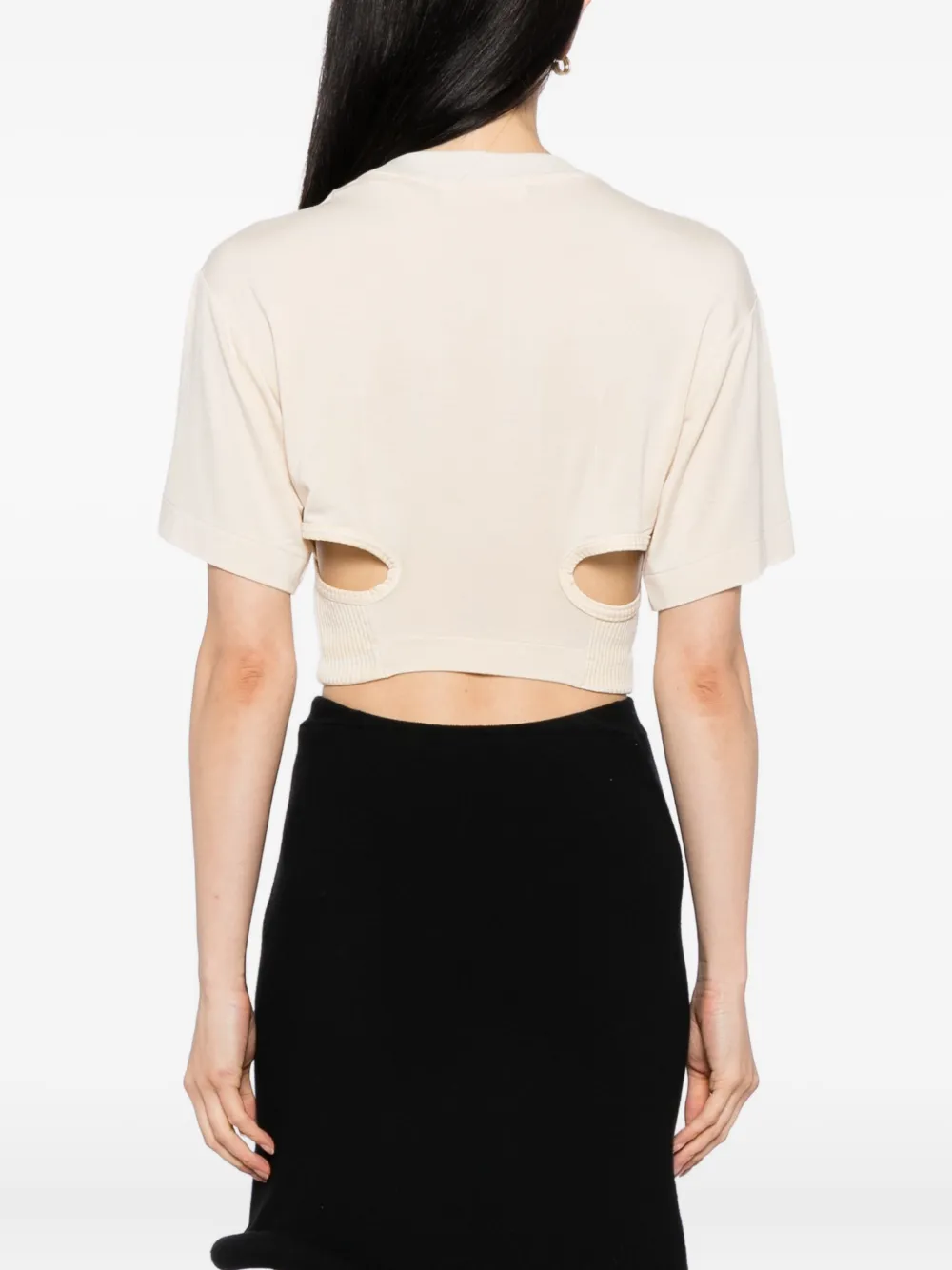 Toga Layered Cropped T-shirt In Brown
