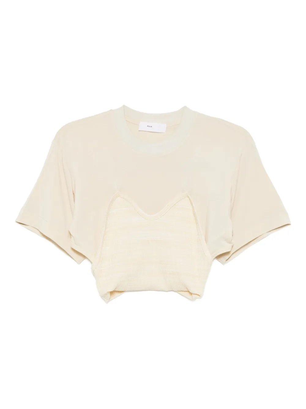 Toga layered cropped T-shirt | Neutrals | Image 1