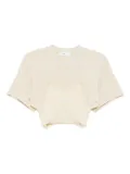 Toga layered cropped T-shirt - Neutrals