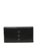 SOMMET cross-stitch leather wallet - Black