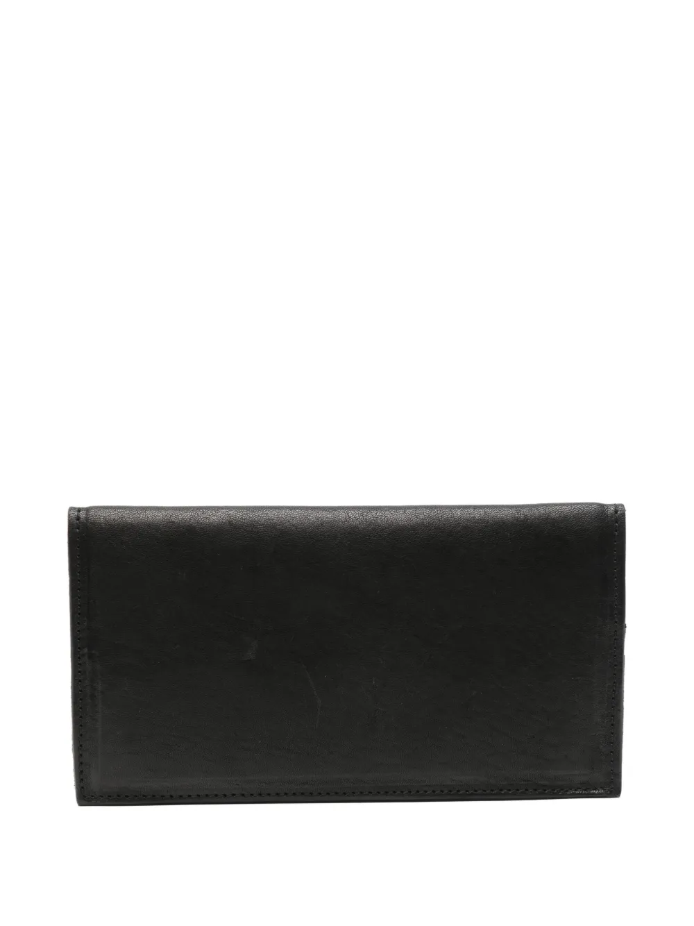 SOMMET cross-stitch leather wallet - Zwart