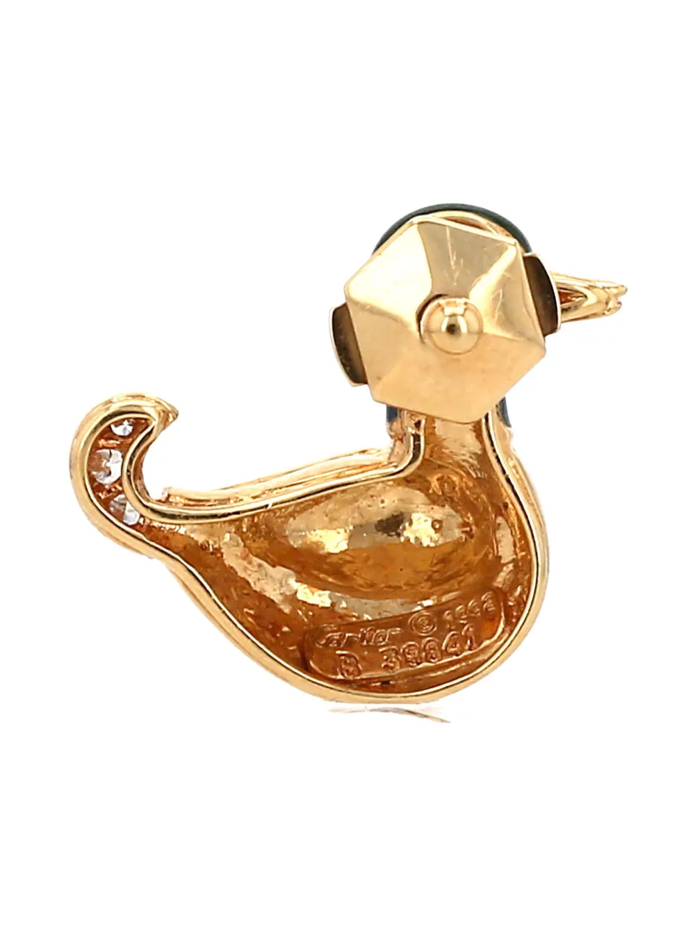 Pre-owned Cartier 18k Yellow Gold Duck Diamond Brooch
