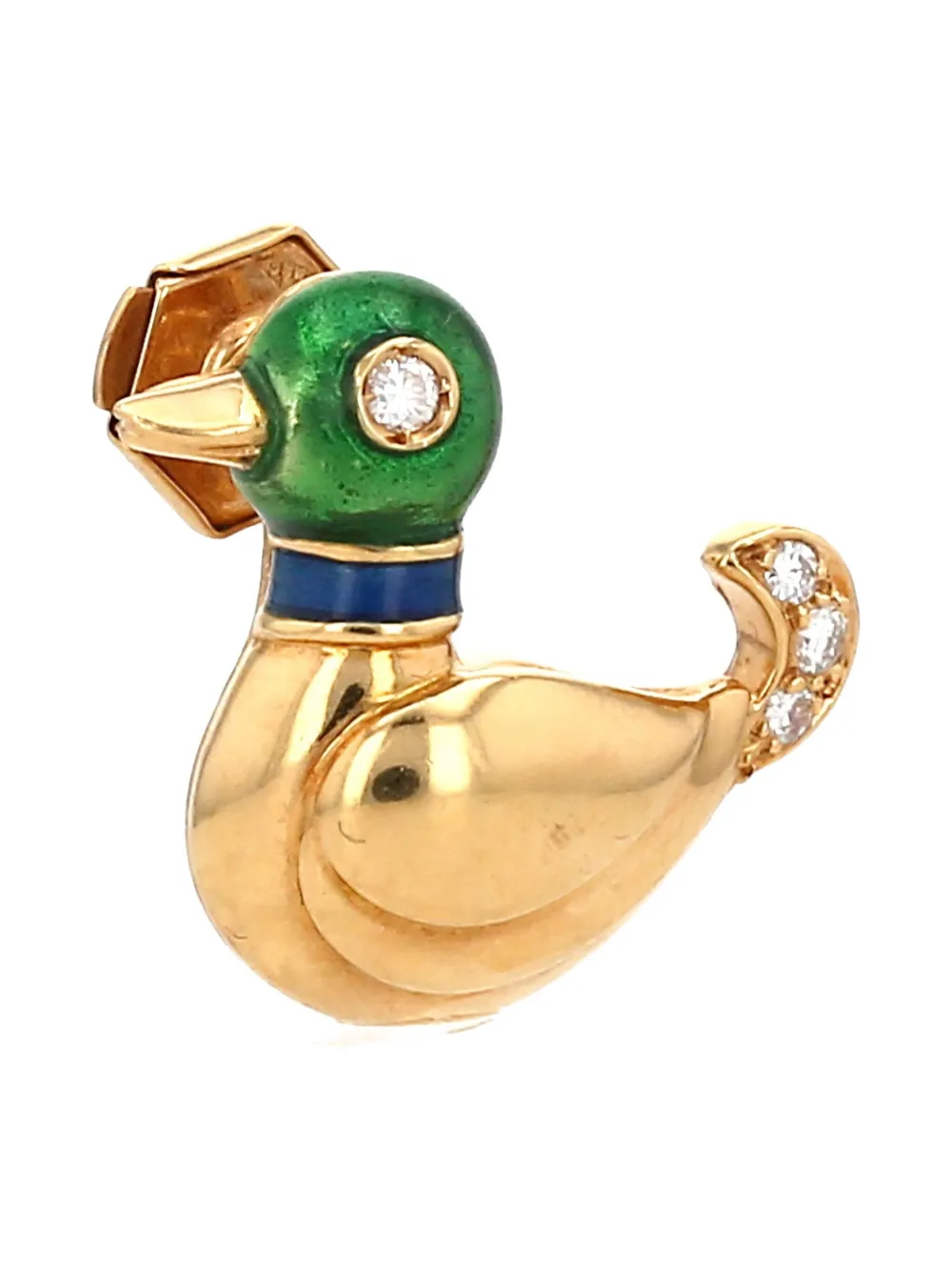 Pre-owned Cartier 18k Yellow Gold Duck Diamond Brooch
