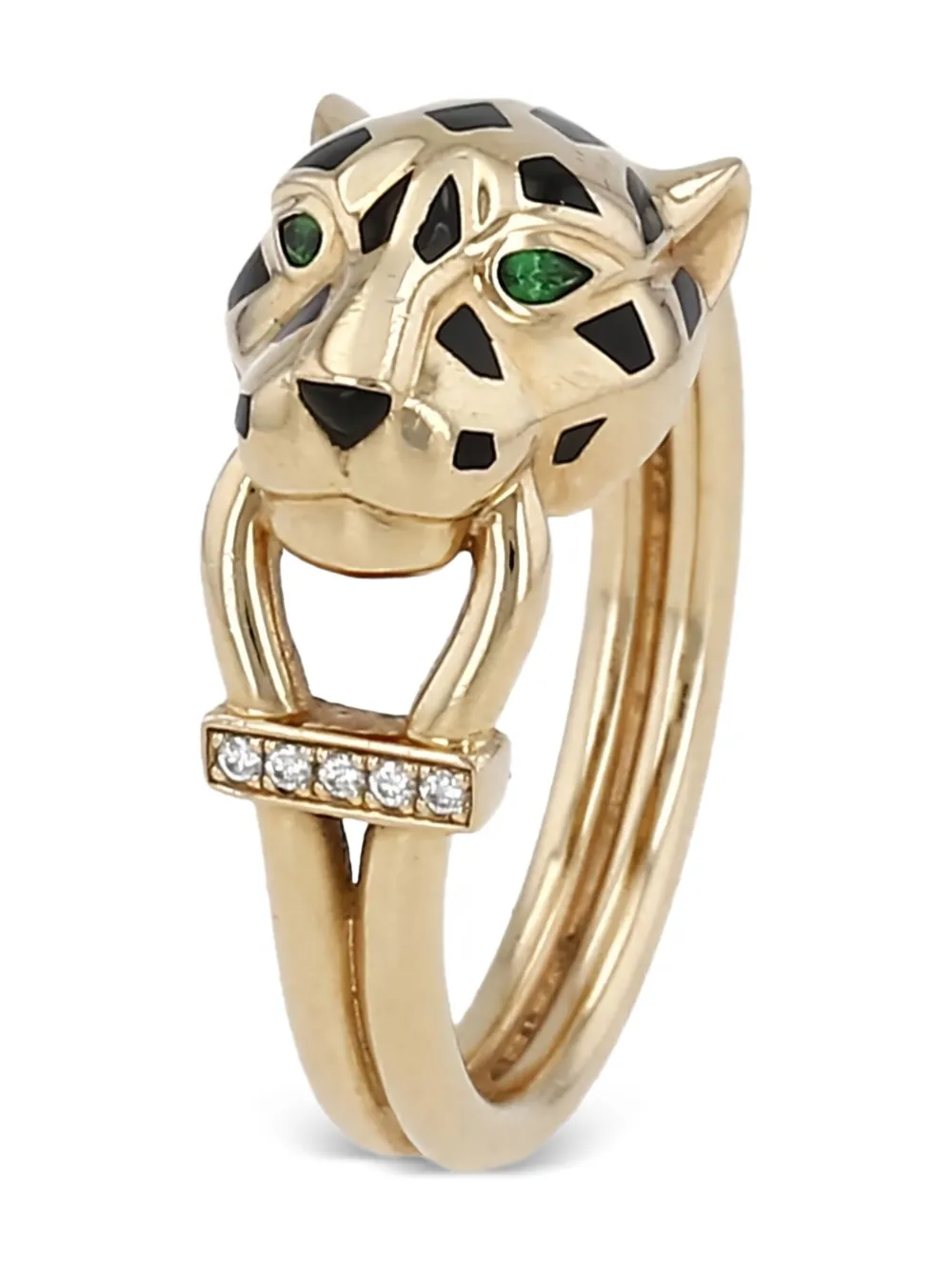 18K yellow gold Panther diamond ring