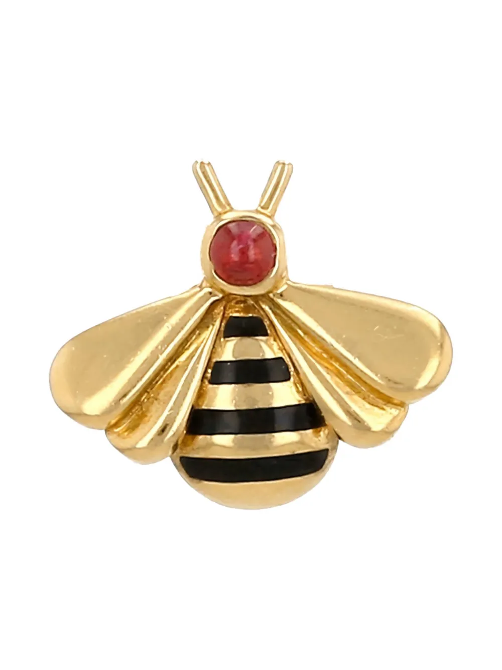 Pre-owned Cartier 18k Yellow Gold Bee Ruby Brooch