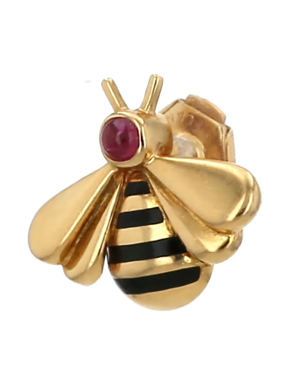 Pre-owned Cartier 18k Yellow Gold Bee Ruby Brooch
