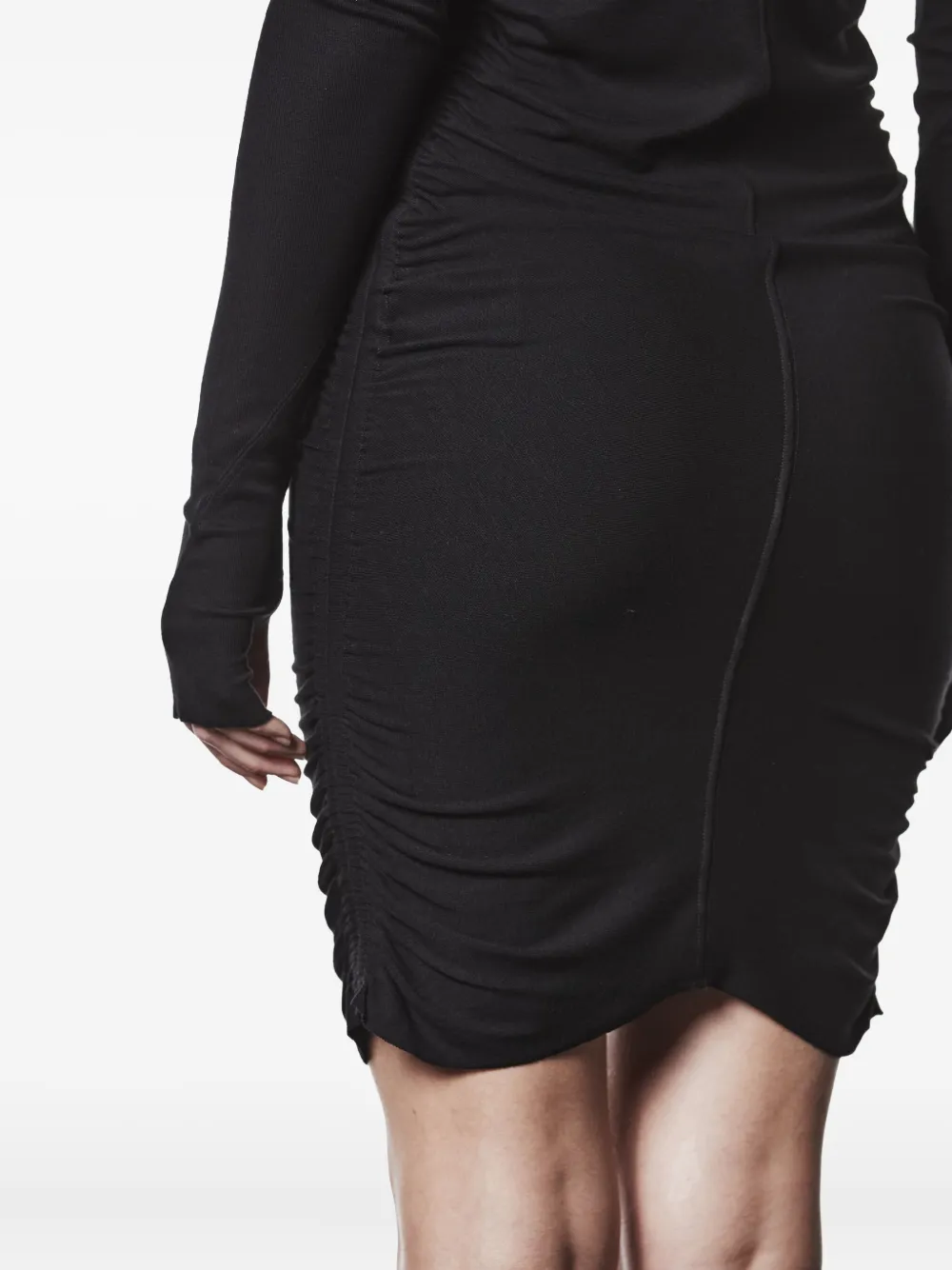 Thom Krom Gesmockte mini-jurk met hoge hals Zwart