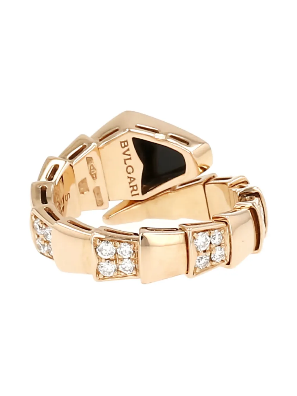 Bvlgari Pre-Owned 18K rose gold Serpenti Viper diamond and onyx ring | Women | Image 2
