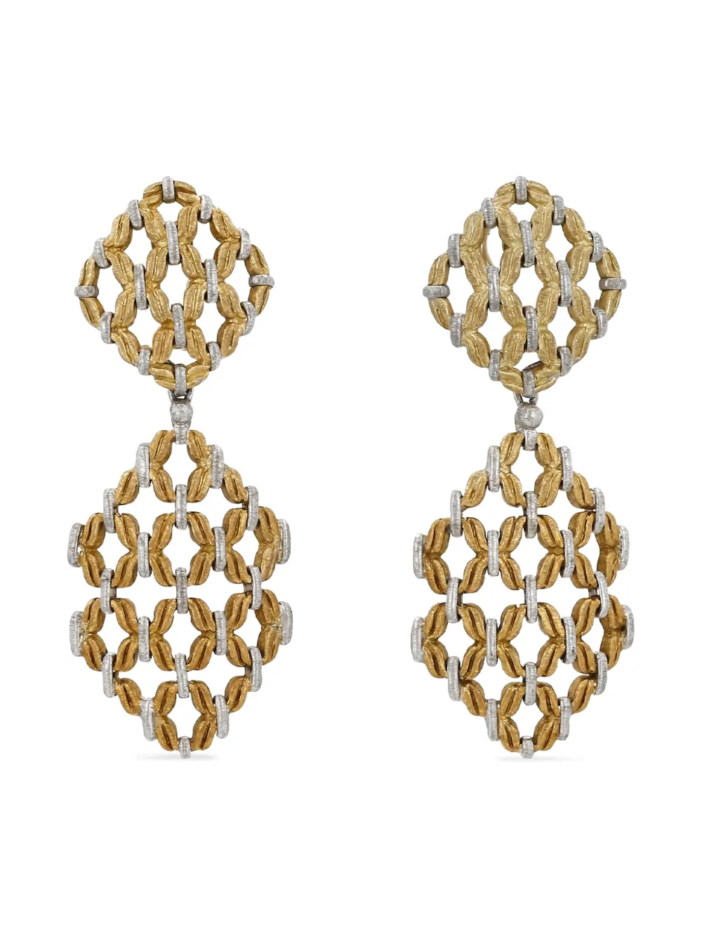 18kt white gold Lattice earrings