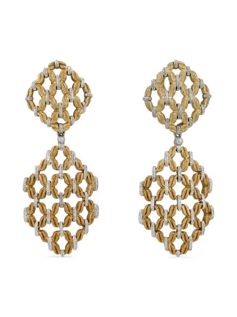Buccellati 18kt white gold Lattice earrings