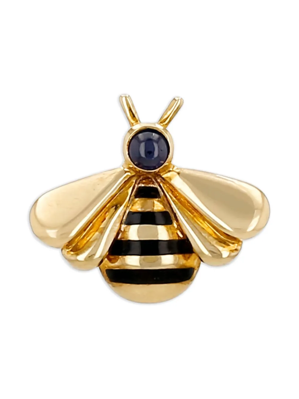 18K yellow gold sapphire brooch