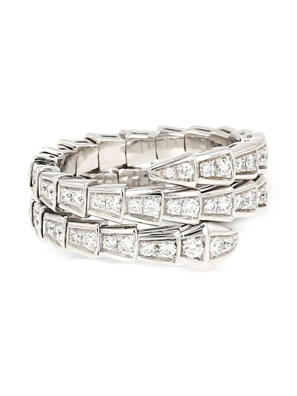 Bvlgari Pre-Owned 18K white gold Serpenti Viper diamond ring | Silver | Image 1