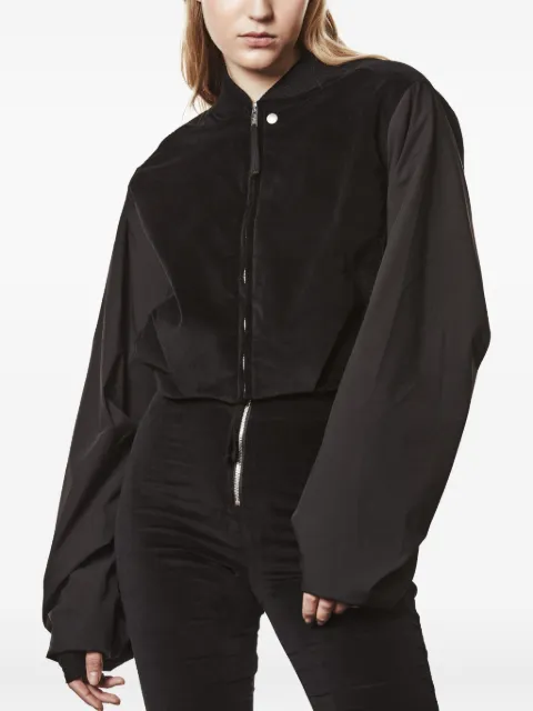 Thom Krom velvet cropped zip-front jacket