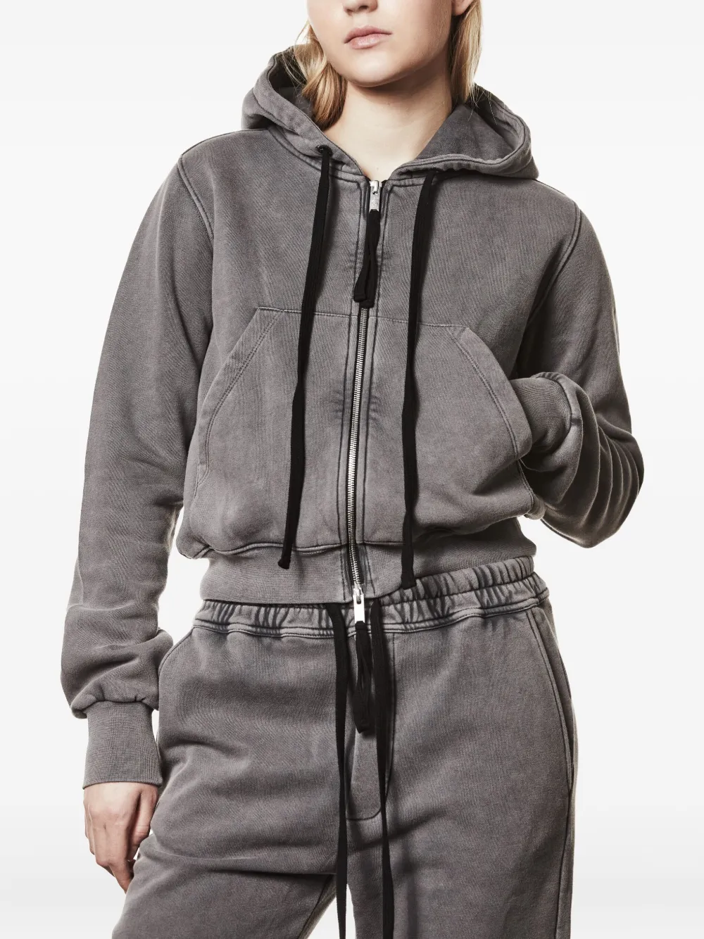 Thom Krom Hooded Zip-up Jacket In Gray