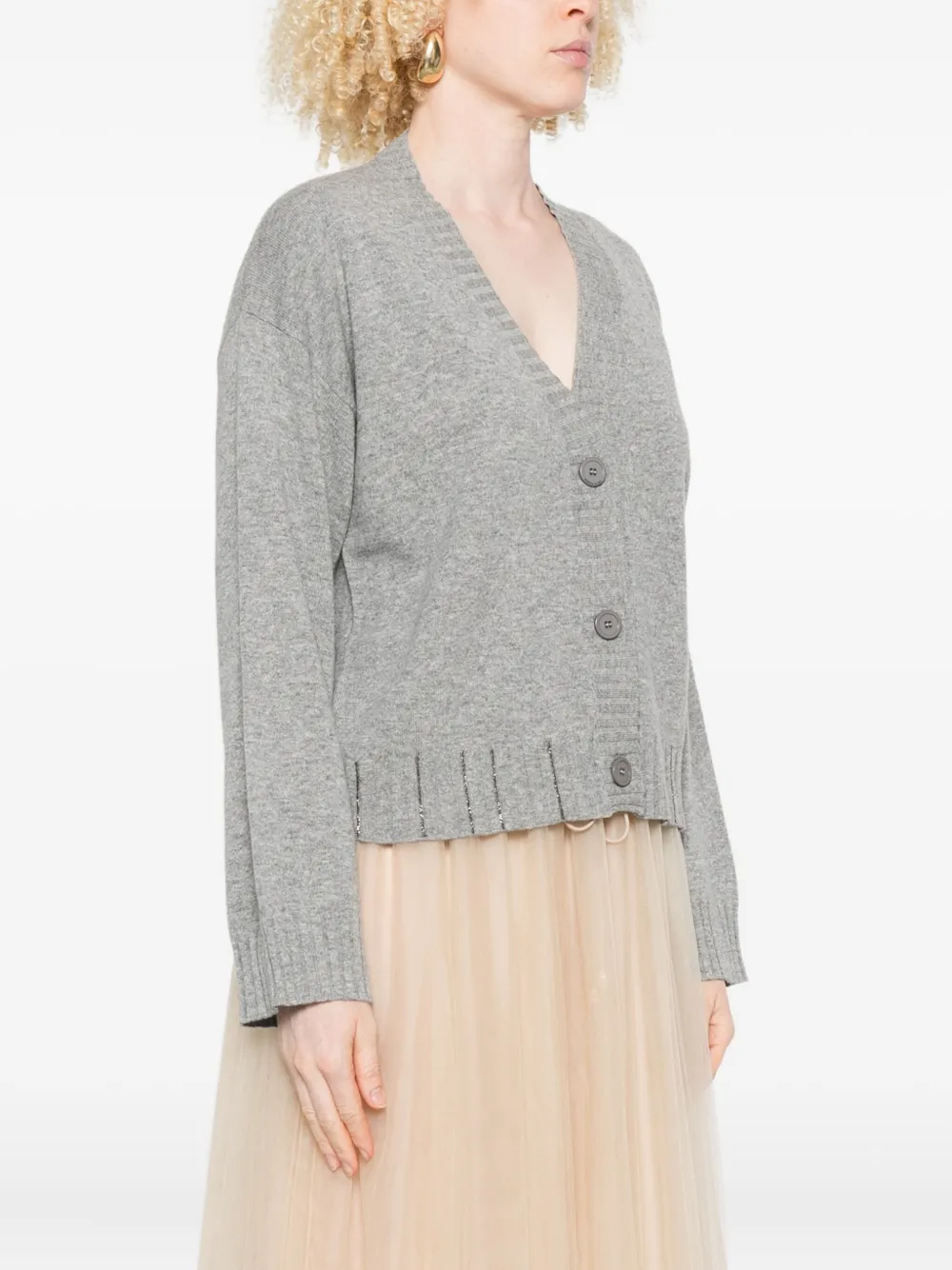 Fabiana Filippi cropped cardigan Grijs