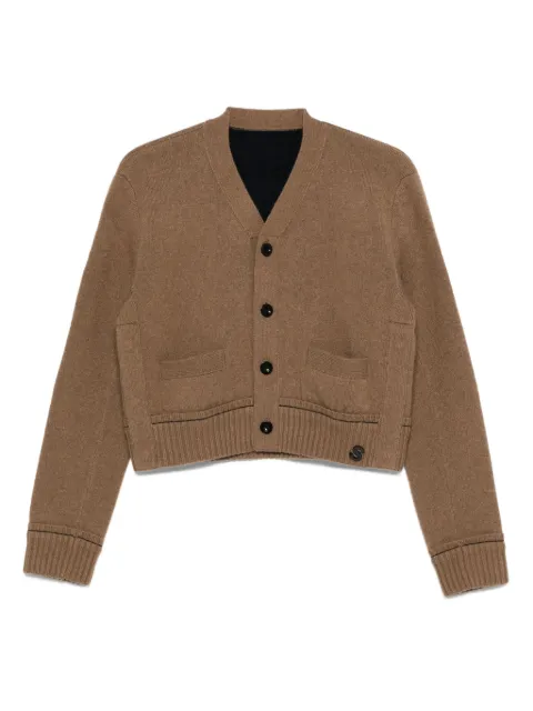 sacai logo-embroidered cardigan