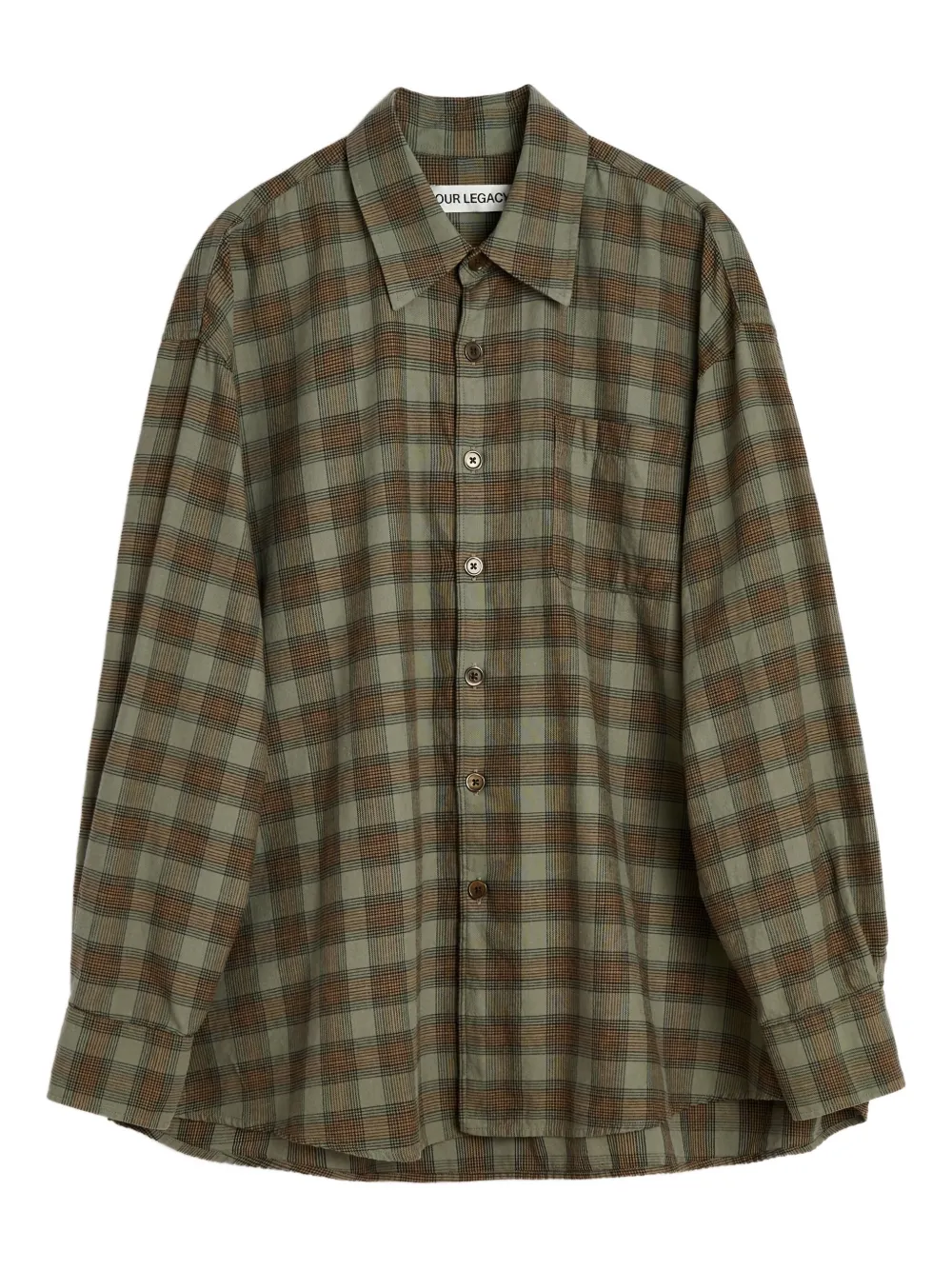 OUR LEGACY checked cotton shirt | Green | Image 1