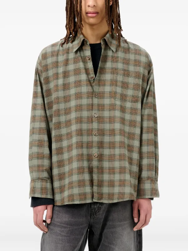 【Our Legacy】チェックシャツ Check Shirt 人気コレクション OUR LEGACY チェック シャツ | グリーン | FARFETCH JP