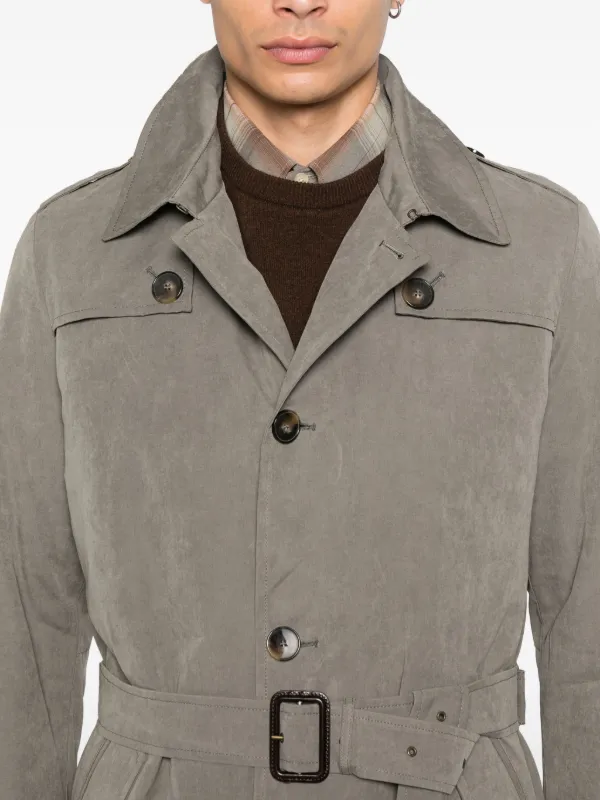 【送料&関税込】Moorer Thelma Light Grey Trench Coat Silver Metallic Trench Coat, Trench Coat Women, Long Stylish