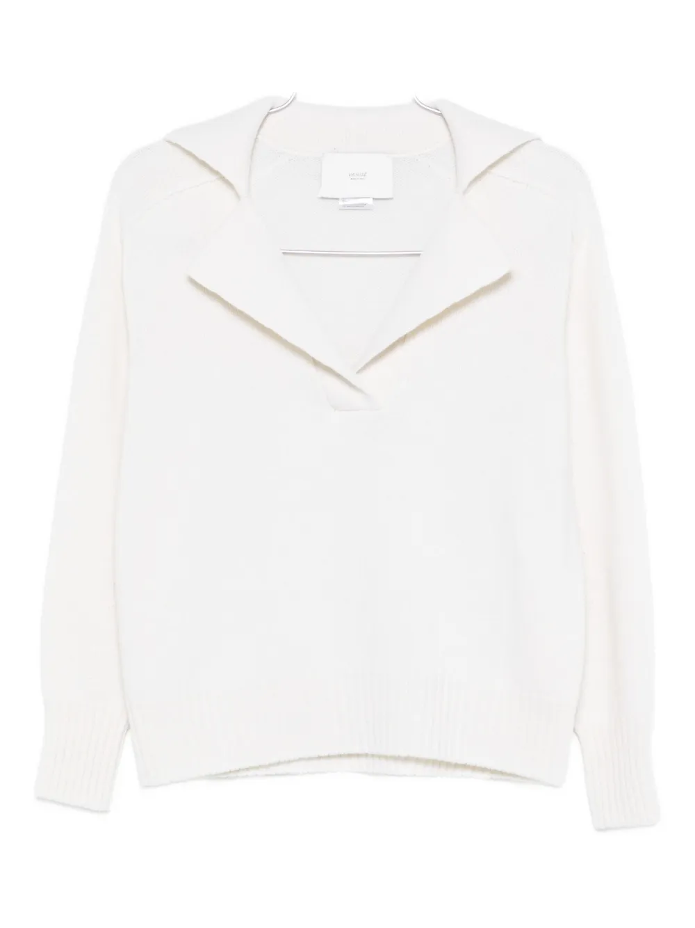 wide-collar ribbed sweater