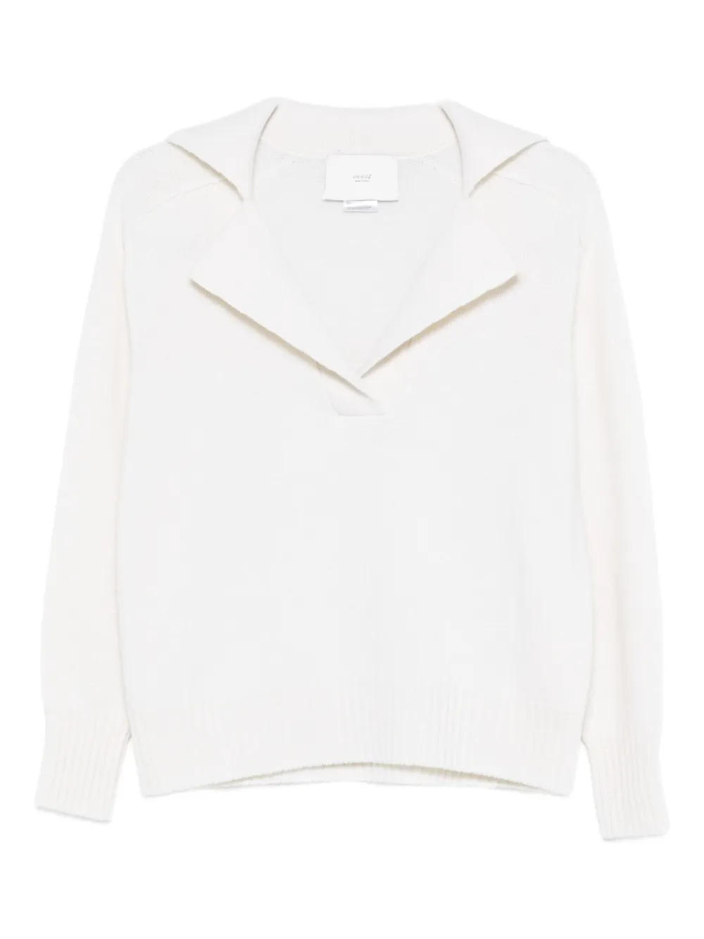 wide-collar ribbed sweater
