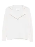 Vanisè wide-collar ribbed sweater - White