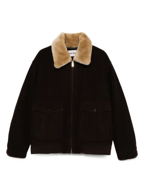 Miu Miu faux-fur collar jacket