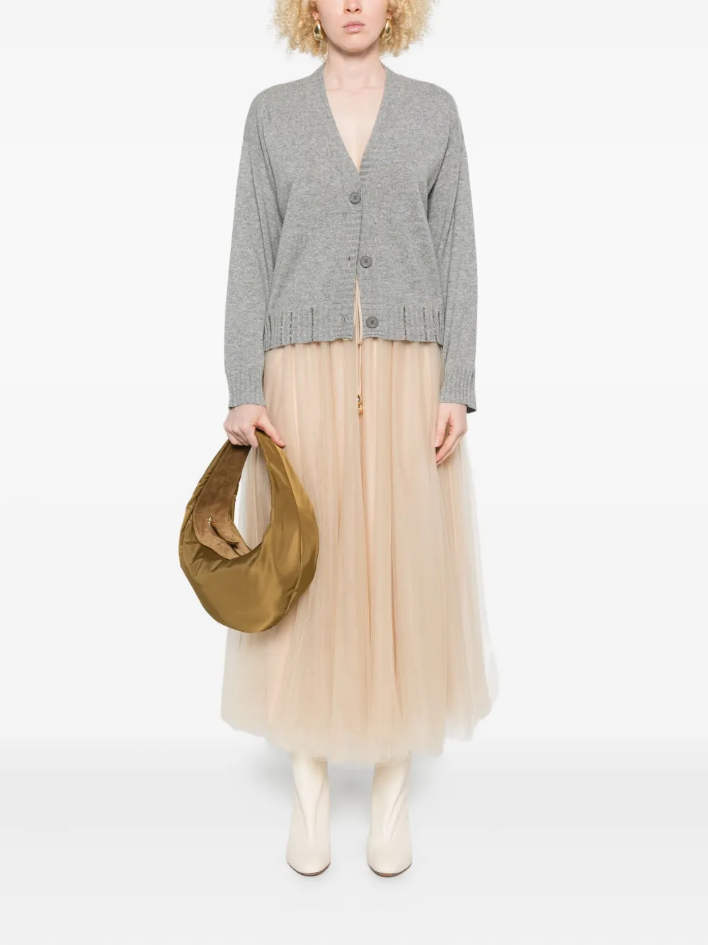 Fabiana Filippi pleated drawstring skirt - Beige