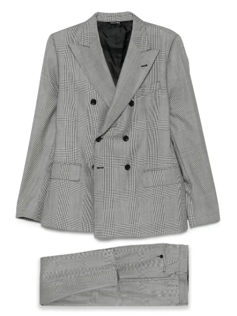 Reveres 1949 double-breasted checked-pattern suit