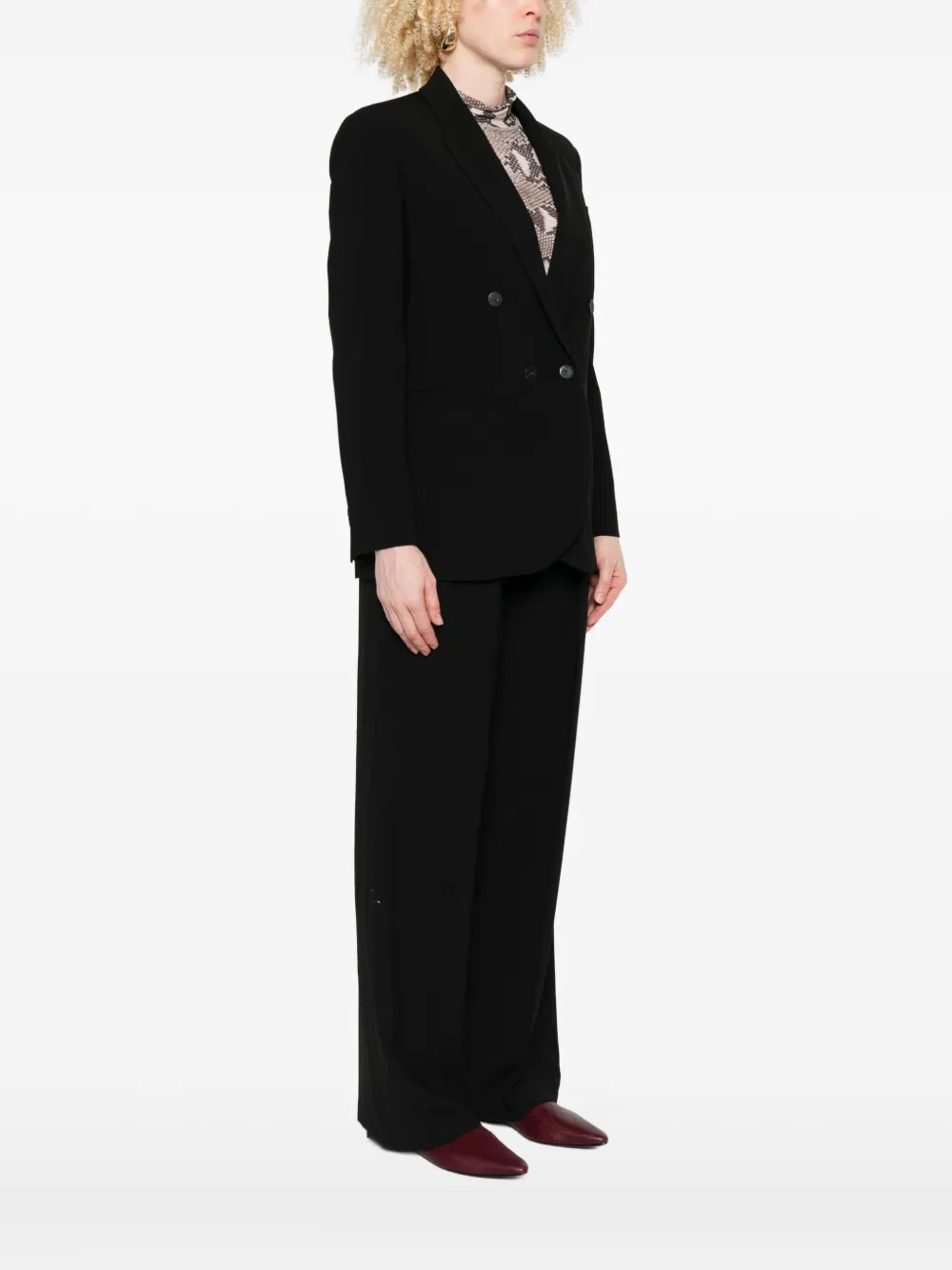 Forte Blazer met dubbele rij knopen Zwart