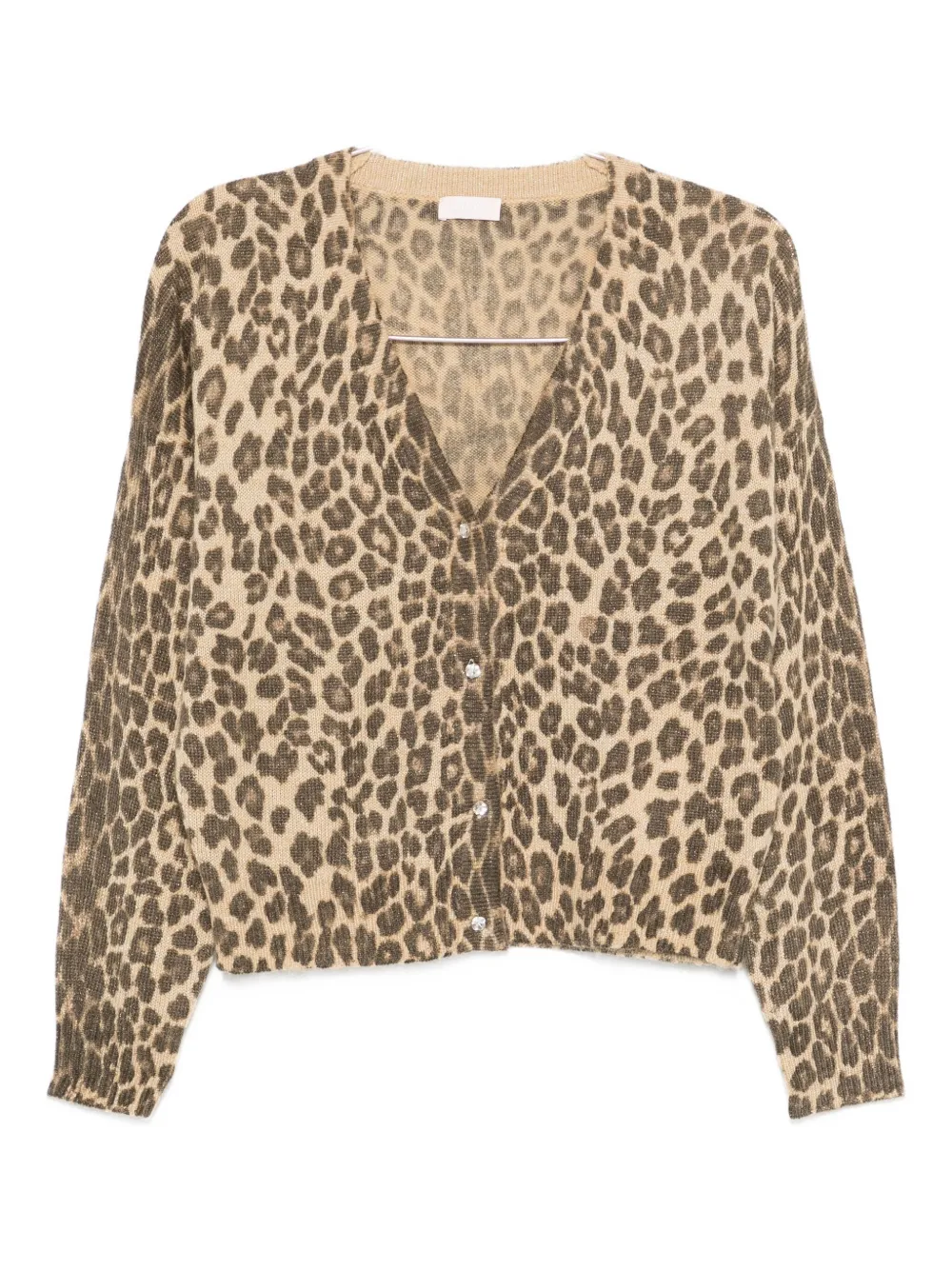 leopard-print buttoned cardigan