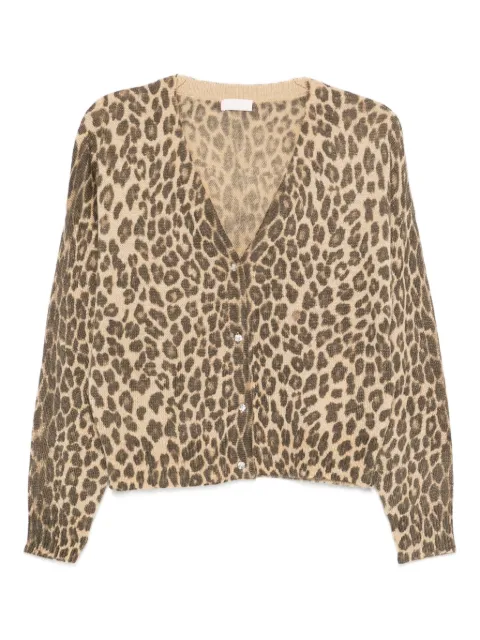 LIU JO leopard-print buttoned cardigan
